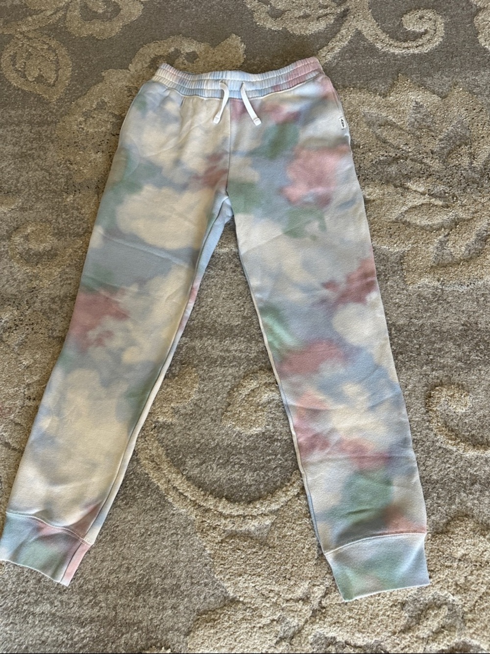 Girls 11/12 Abercrombie & Fitch Pastel Tie-Dye Kids Joggers - Blue, Pink, Green